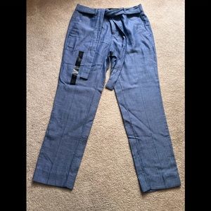 Banana Republic Blue Cropped Tie-Waist Pants